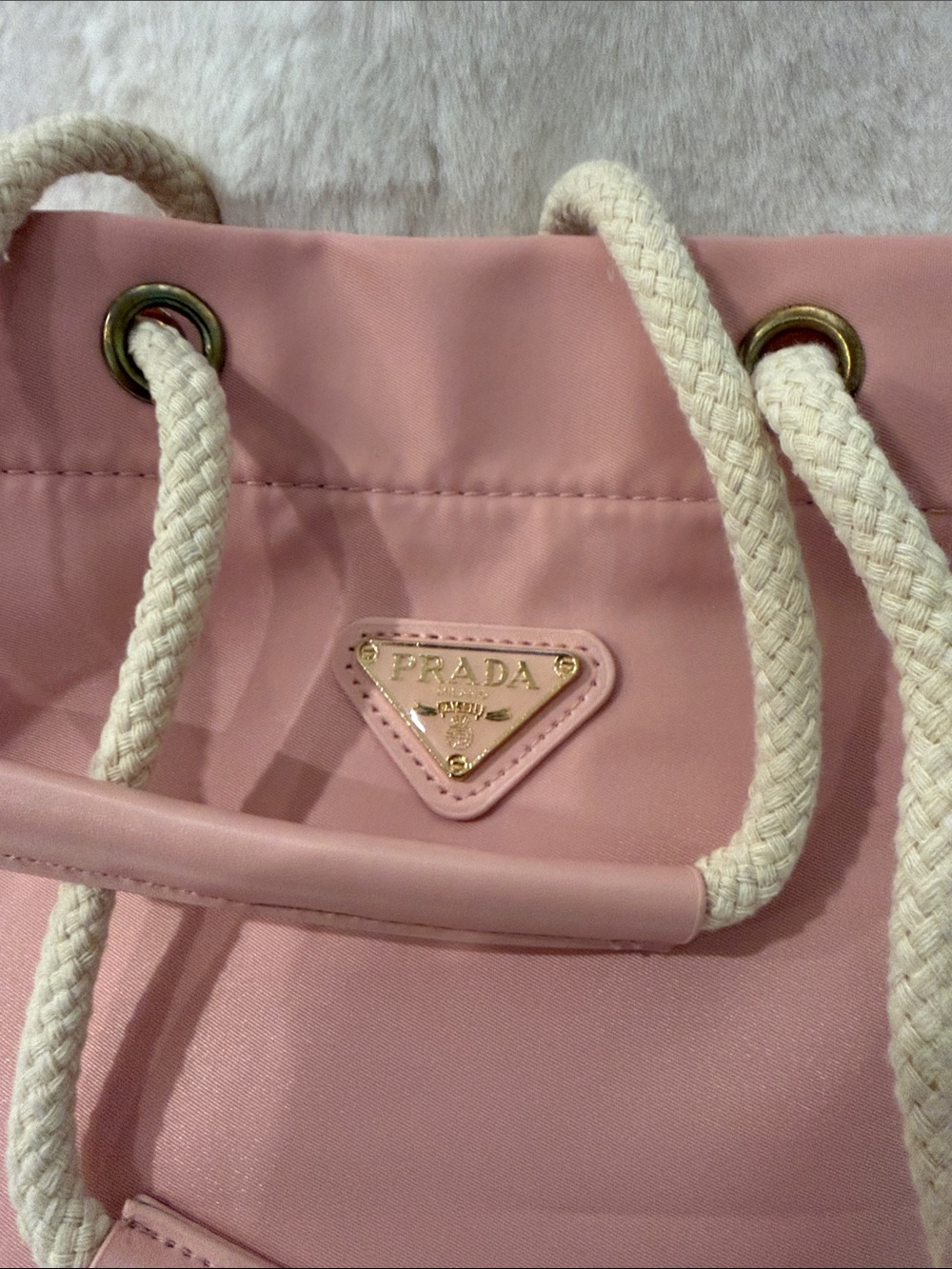 Source Unknown Pink Drawstring Bucket Bag with Rope Straps - Picture 4 of 7